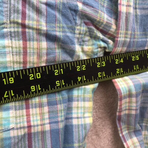 J.Crew Mens Shirt Size XL Plaid Long Sleeve Button Up Green Western Casual Y2K - Picture 5 of 10